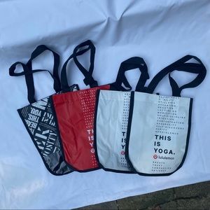 four Lululemon tote bags